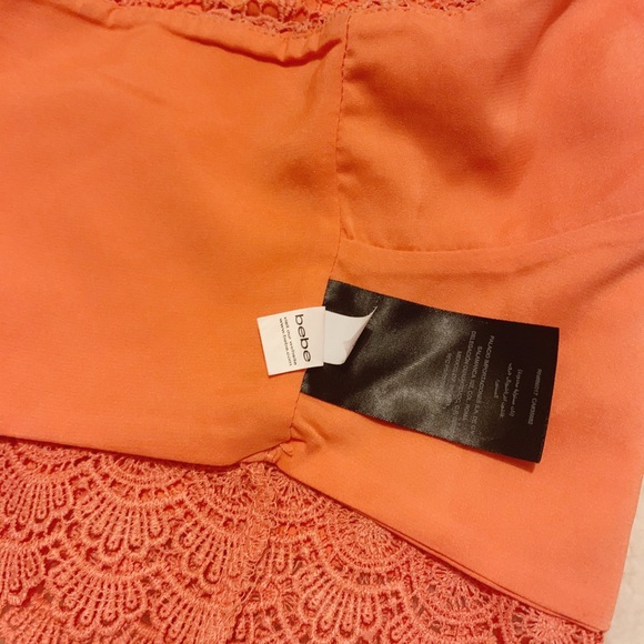 🔥BEBE Sexy Orange Crochet Crop Top Size M🔥 - Picture 6 of 8